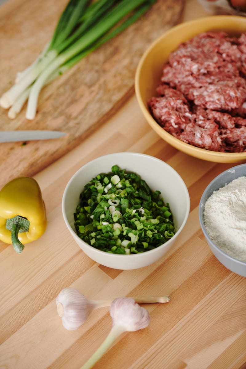 Scallions and Meat — Guyana