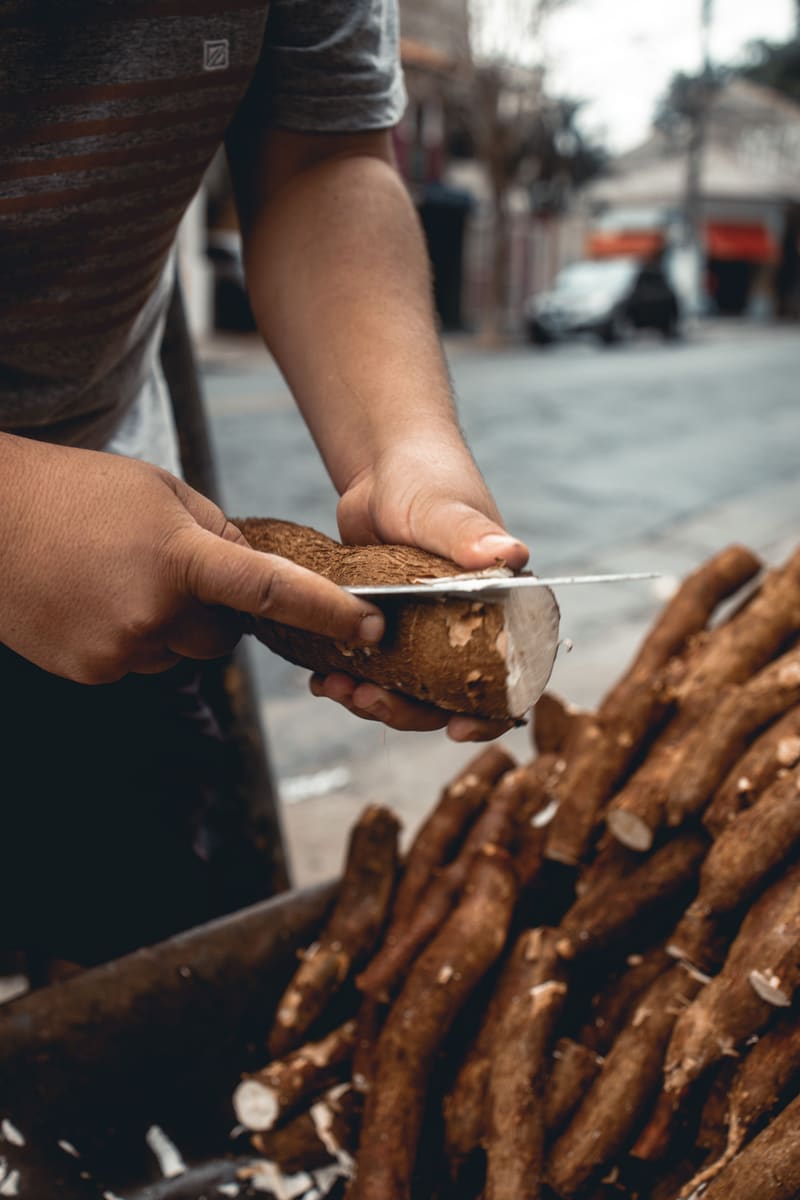 Peeling Cassava — Liberia