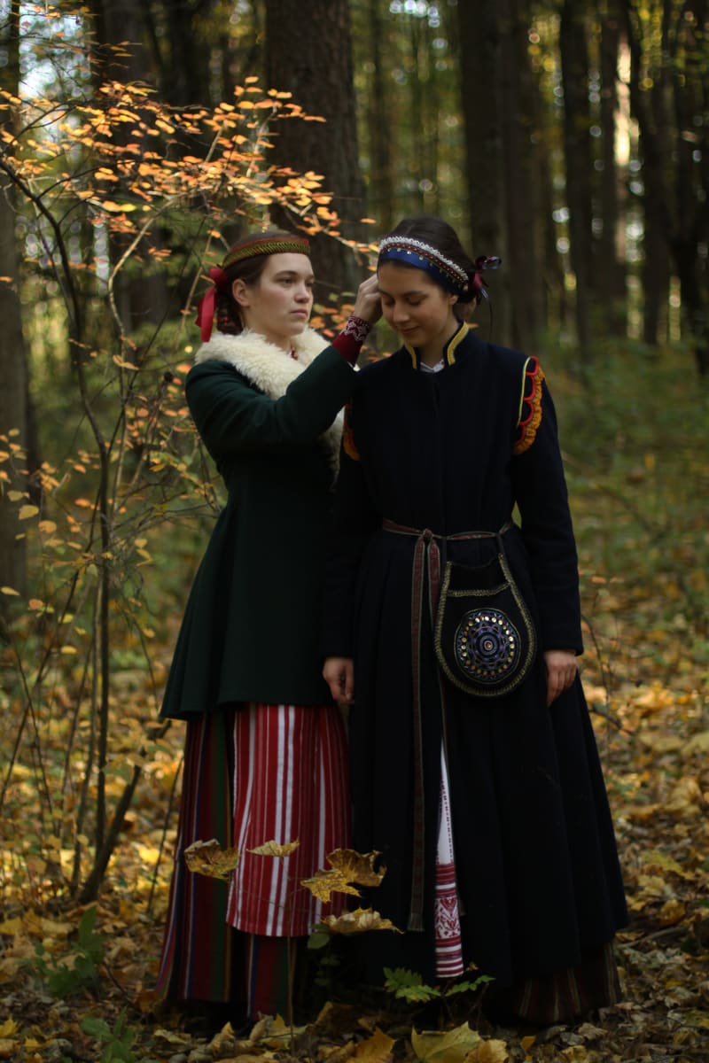 Girls in Lithuanian Costume — Lithuania
