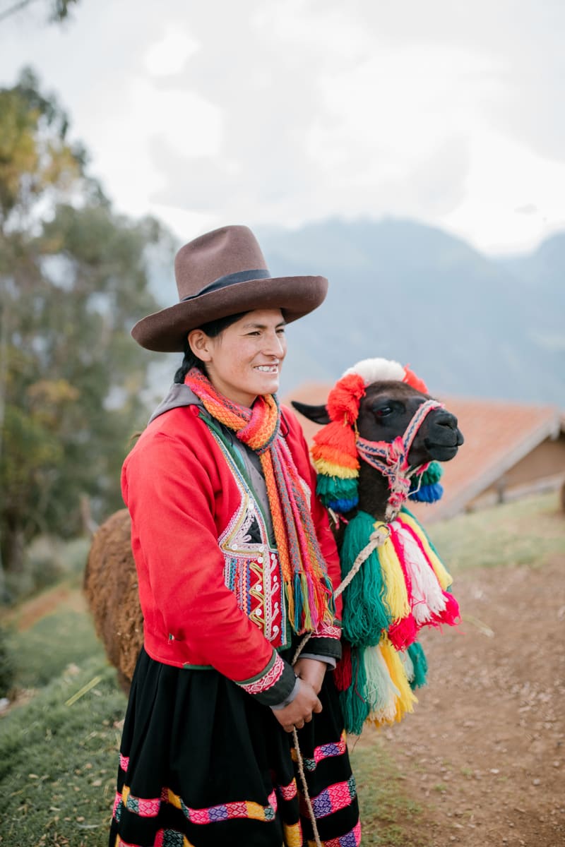 Woman with Llama — Peru